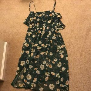 Flora Forest Dress with Side Cut- Built In Shorts